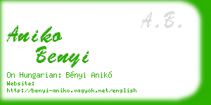 aniko benyi business card