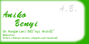 aniko benyi business card